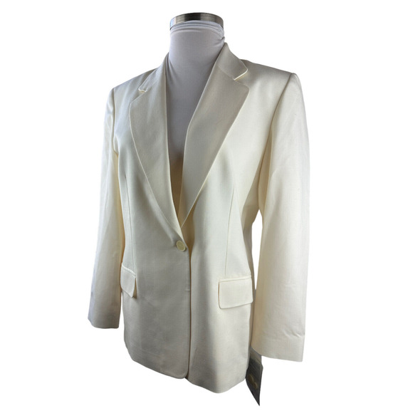 NWT Pendelton Blazer Suit Jacket 100% Virgin Wool Cream Single Button Size 16 - Picture 5 of 14